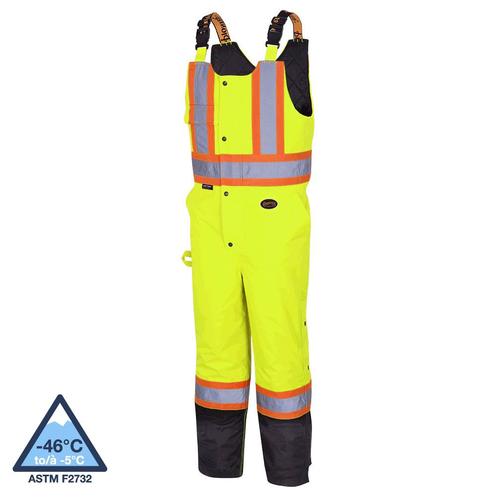 Hi-Vis Quilted Safety Overalls – 100% Waterproof – Hi-Vis Yellow/Green – 4XL
