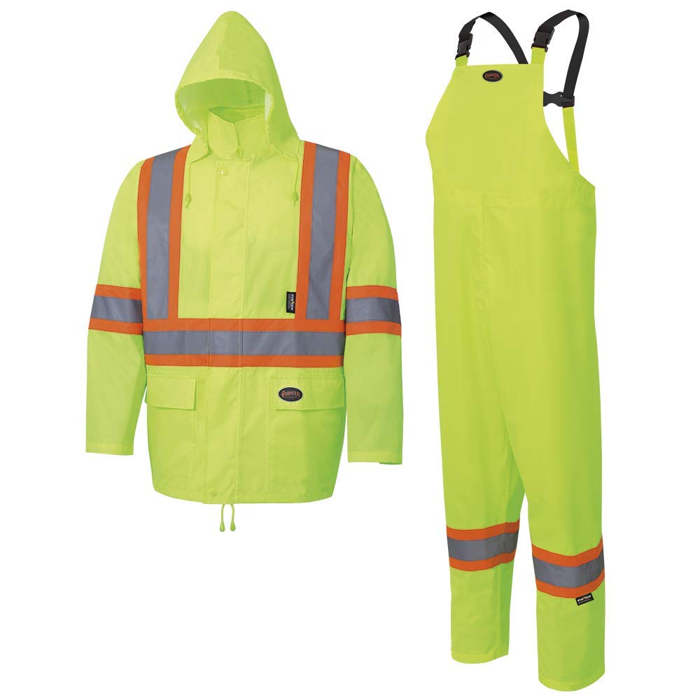 Hi-Vis 150D Oxford Poly/PU Waterproof Suit – Hi-Vis Yellow/Green – 3XL