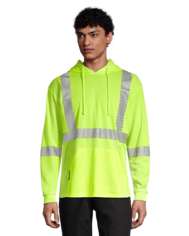 Hi-Vis Bird's-Eye Safety Hoodie Shirt – Hi-Vis Yellow – 4XL