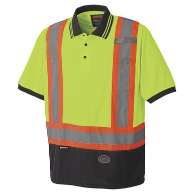 Hi-Vis Bird's-Eye Safety Polo Shirt – Hi-Vis Yellow/Green – 3XL