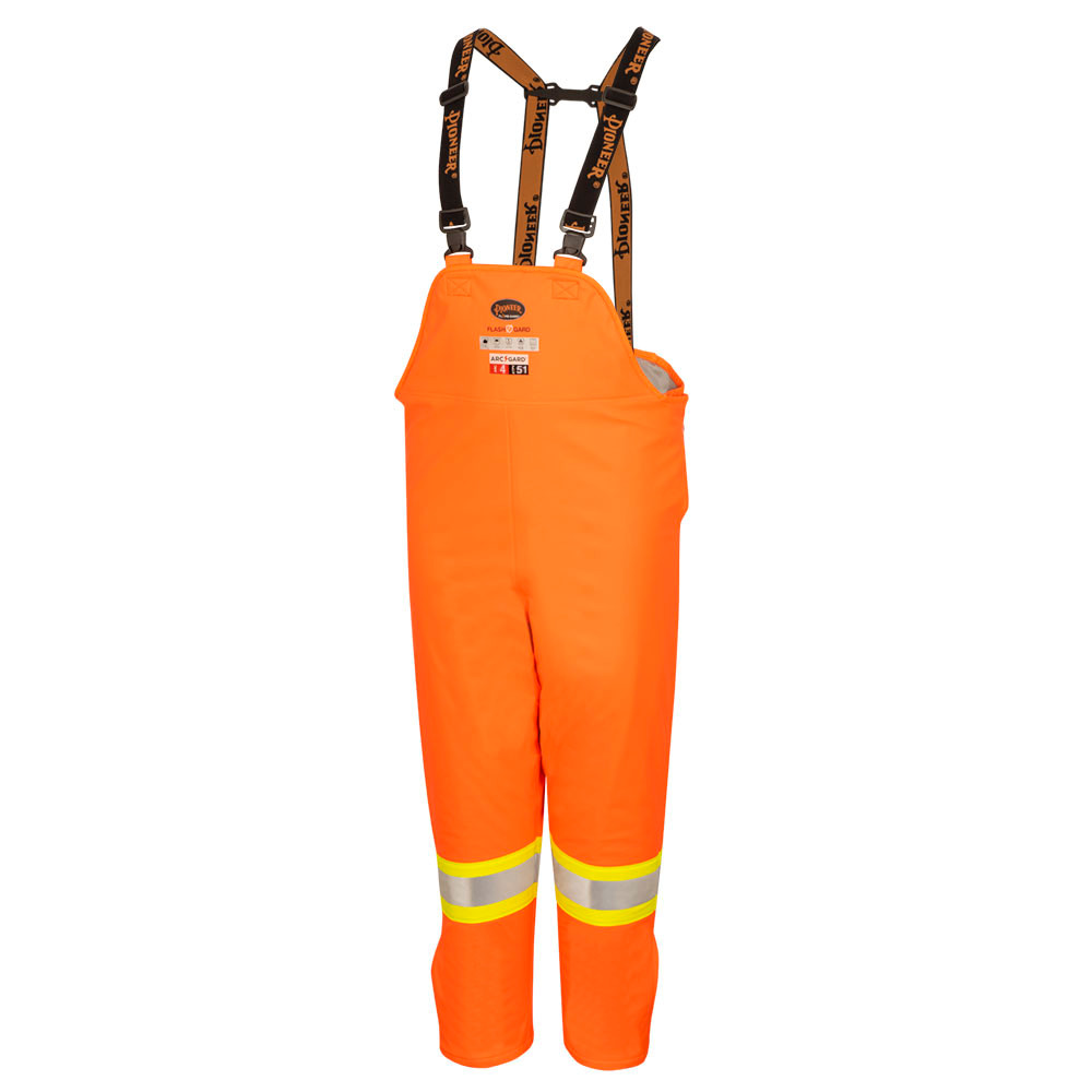 Hi-Vis FR/ARC-Rated Poly/Cotton Bib Pants – Waterproof – Hi-Vis Orange – 5XL