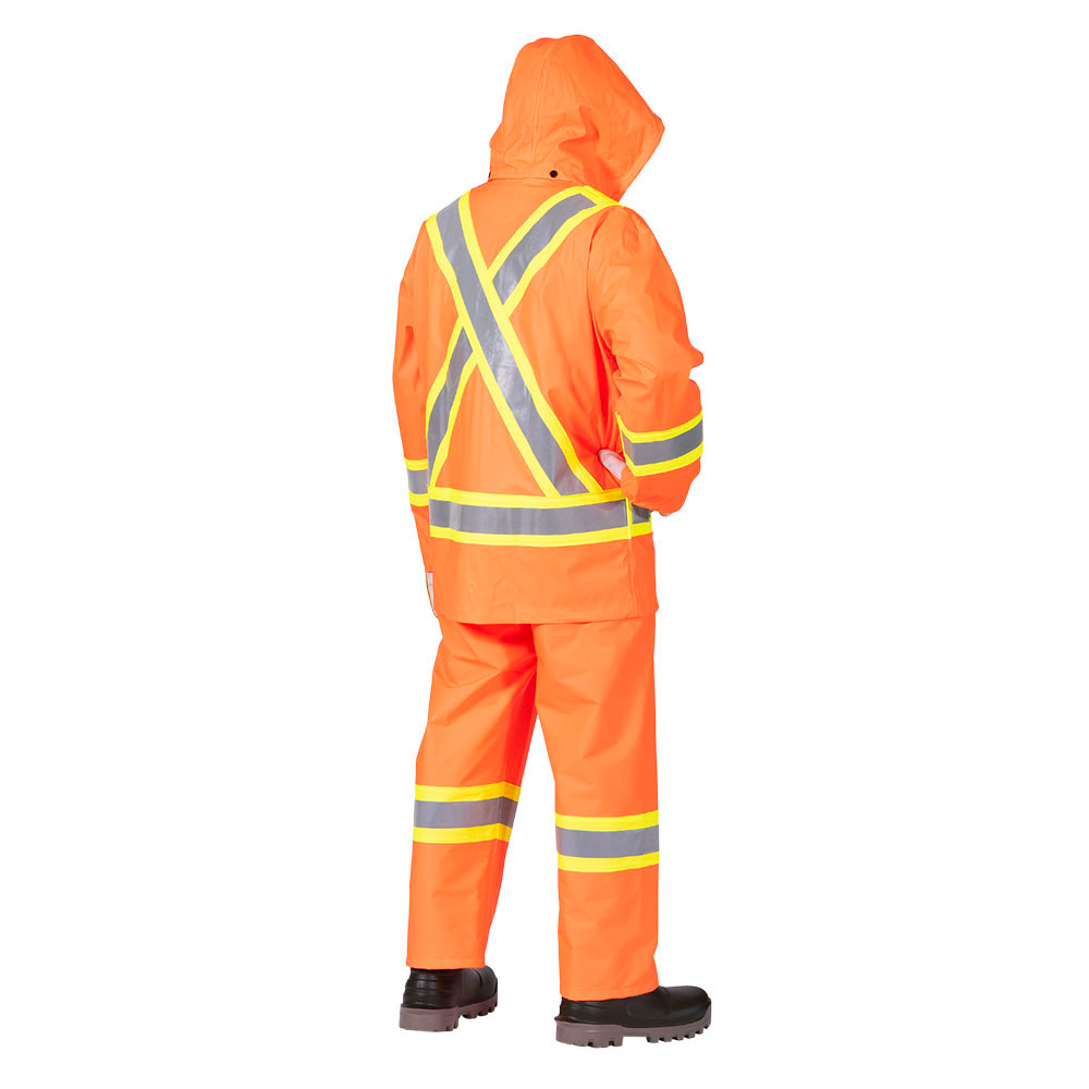 Hi-Vis FR Jacket – PU Stretch – Waterproof – Detachable Hood – Hi-Vis Orange – 5XL