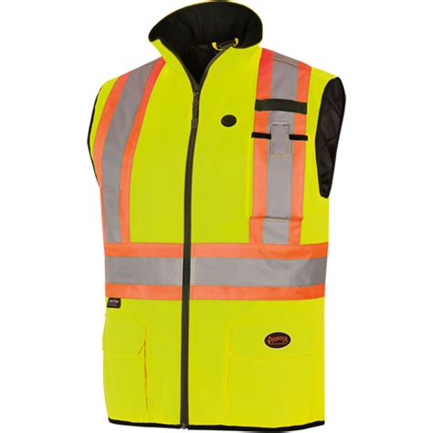 Hi-Vis Heated Insulated Safety Vest – 100% Waterproof – Hi-Vis Yellow – L
