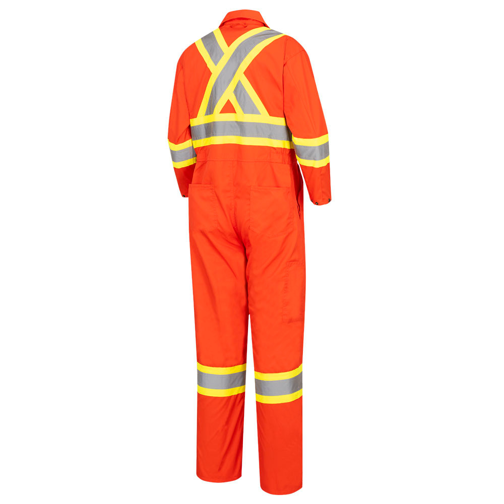 Hi-Vis Poly/Cotton Safety Coveralls – Zipper Closure – Orange – 62