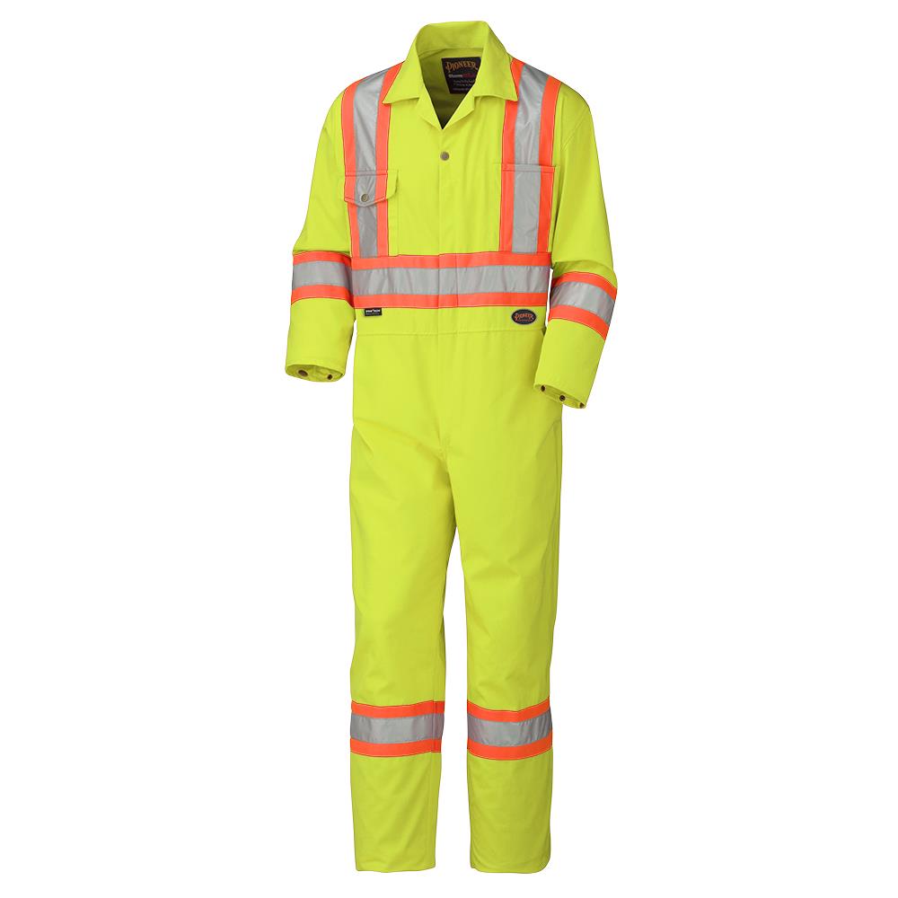 Hi-Vis Traffic Safety Coveralls – Zipper Closure – Hi-Vis Yellow/Green – 3XL