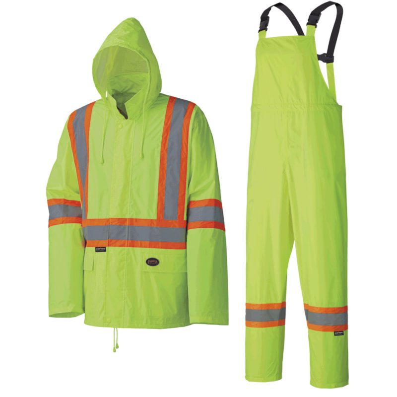 Waterproof Lightweight Safety Rain Suit – Yellow/Green – M