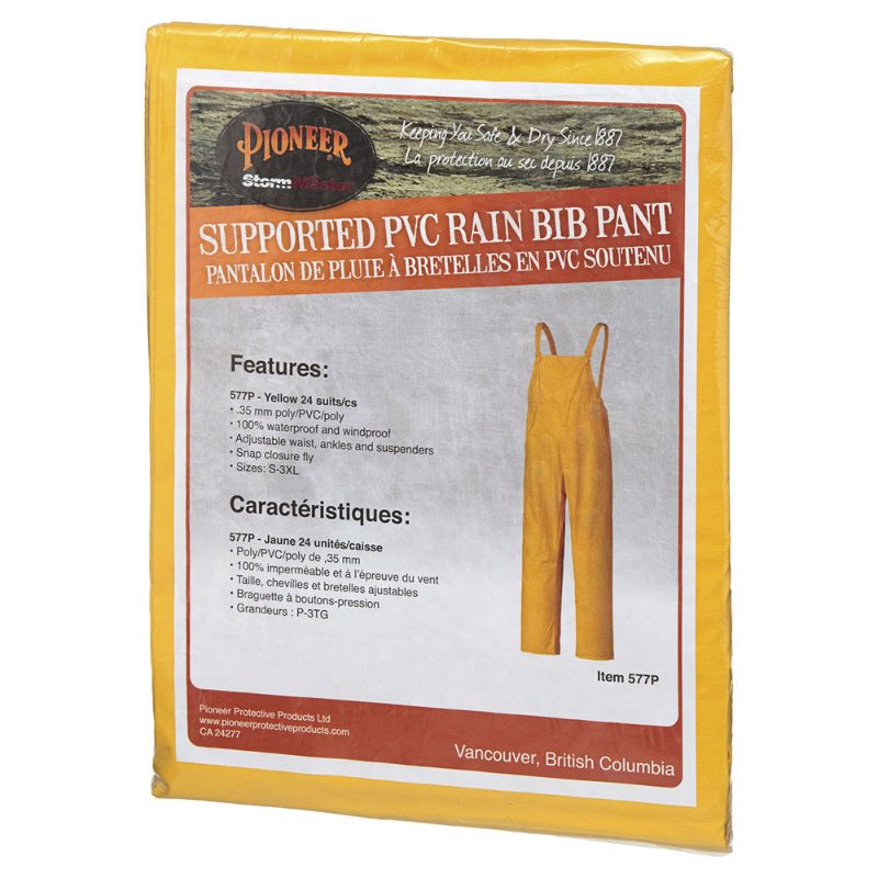 Storm Master® PVC Bib Pants – 100% Waterproof – Yellow – L