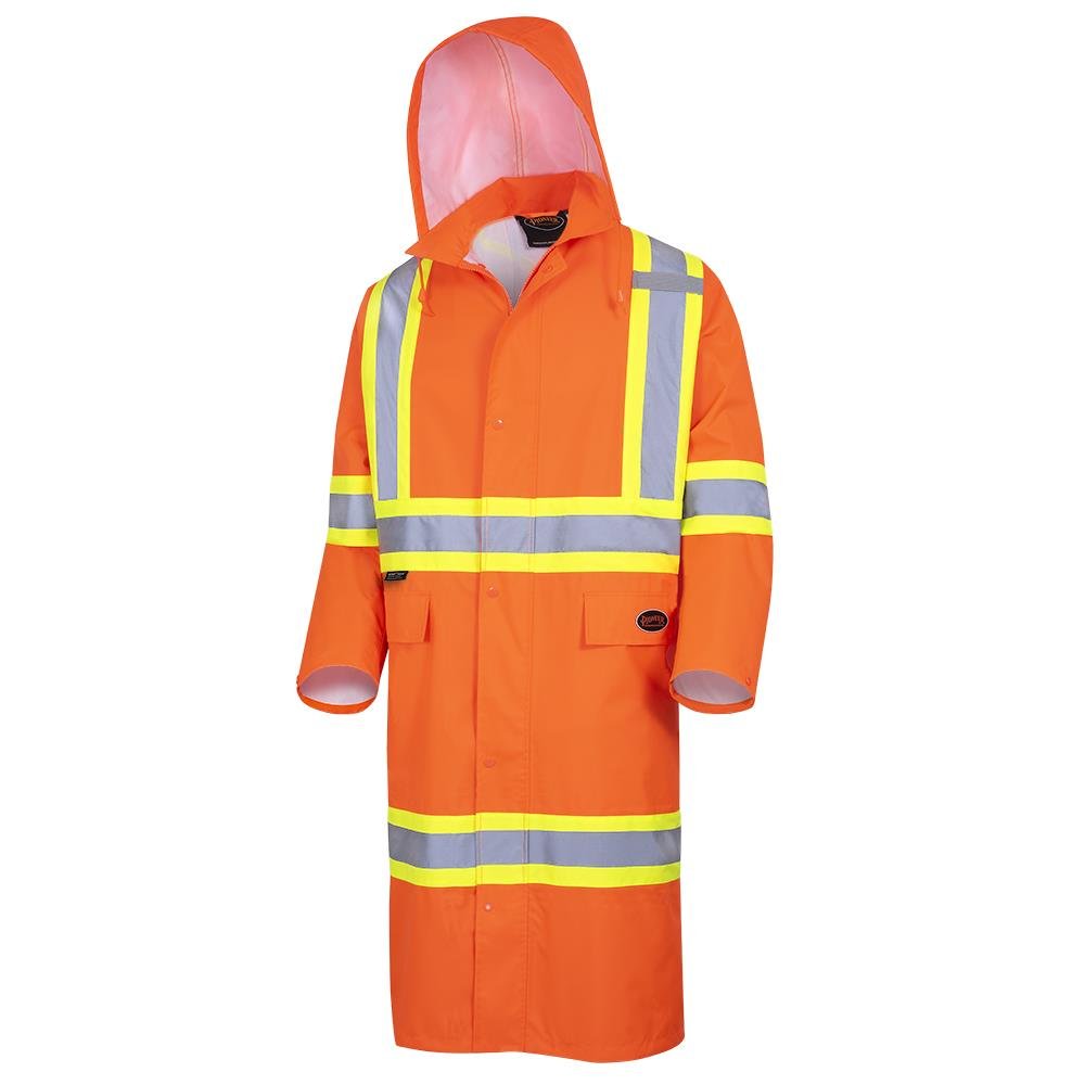 "The Rock" Women's Hi-Vis 300D Oxford Poly Jacket – PU Coated – Hi-Vis Orange – 3XL