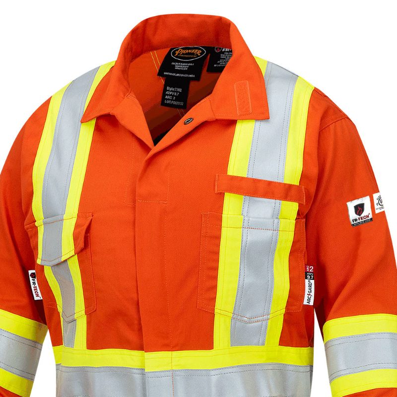Women's FR-Tech® Hi-Vis 88/12 7 oz FR/ARC-Rated Coveralls – Zipper Closure – Hi-Vis Orange – 3XL