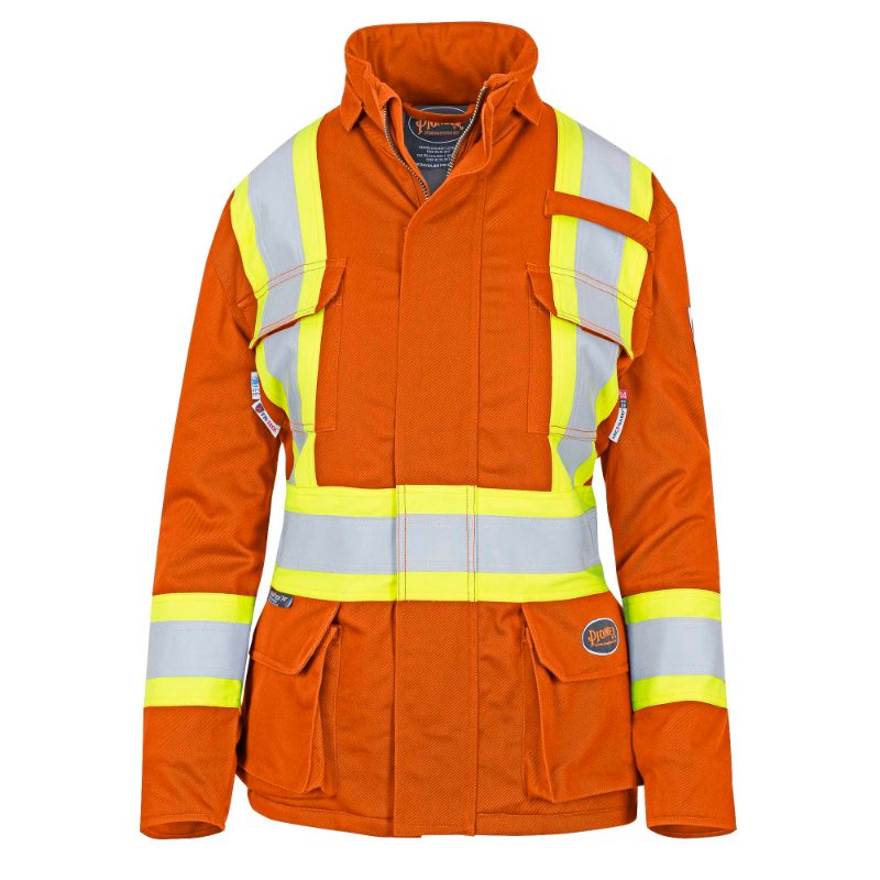 Women's FR-Tech® Hi-Vis FR/Arc-Rated Quilted Safety Parka – Hi-Vis Orange – 2XL