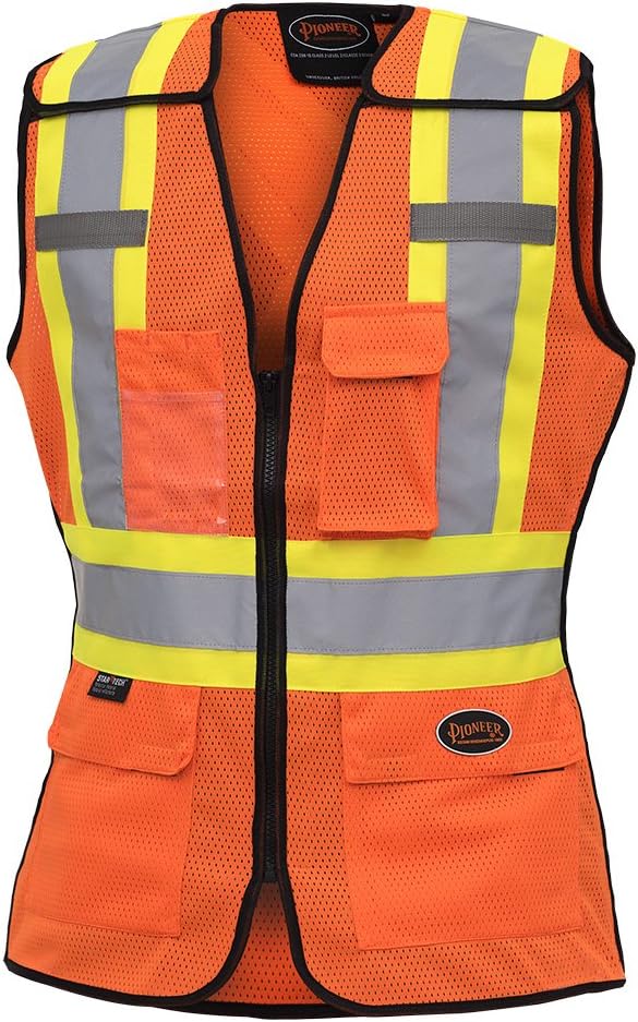 Women's Hi-Vis Mesh Tear-Away Safety Vest – Zipper Closure – Hi-Vis Orange – M