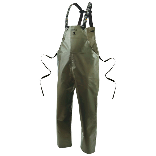 Canadian Waterproof Rain Bib Pants – PVC Coated Polyester – Olive – 3XL