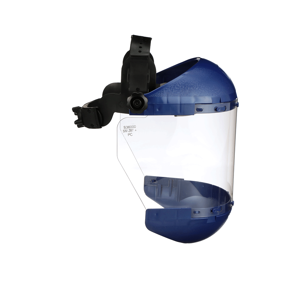 380 Premium Series Dual Crown Face Shield – Ratcheting – Acetate – Clear – Anti-Fog