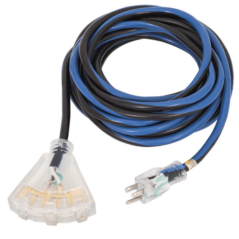Extension Cord – Contractor Grade – Tri-Tap – 12 Gauge – 50'