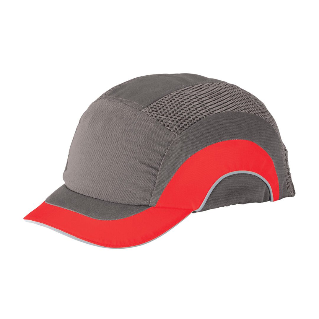 Baseball Style Bump Cap with HDPE Protective Liner and Adjustable Back Short Brim (Gray OS)