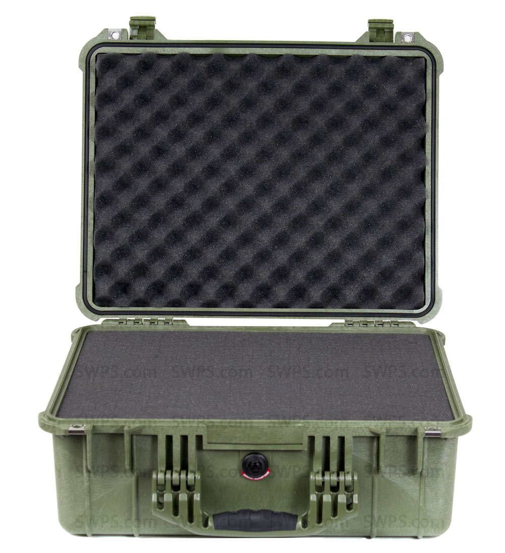 Pelican Medium Case With Foam, OD Green