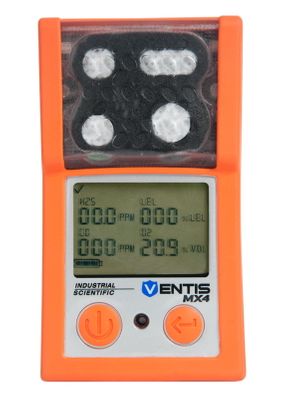 Industrial Scientific Ventis MX4, LEL (Pentane), SO2, CO, O2, Li-ion Ext Range, No Charger, Pump, Black, UL/CSA, English