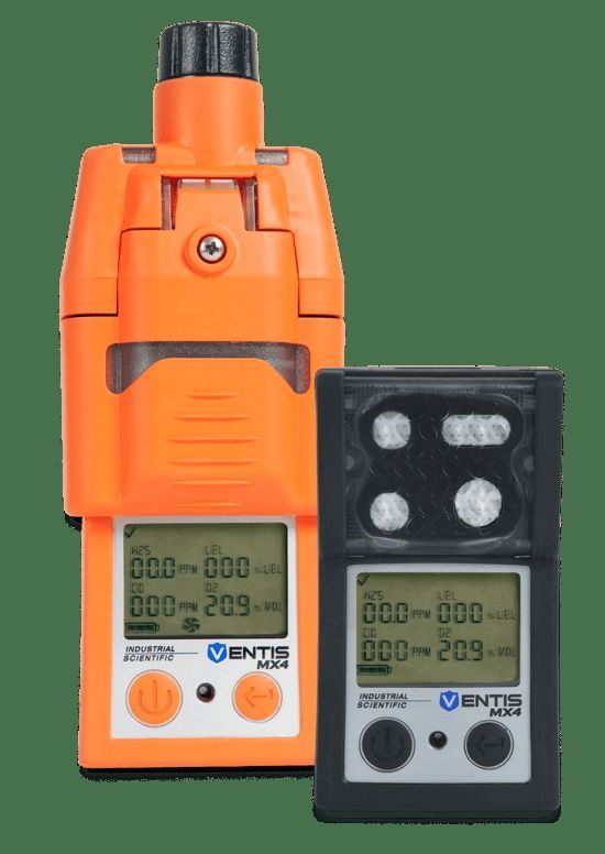 Industrial Scientific Ventis MX4, LEL (Pentane), SO2, CO, O2, Li-ion Ext Range, Desktop Charger, Without Pump, Black, UL/CSA, En
