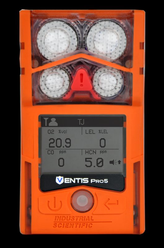 Industrial Scientific Ventis Pro5 Multi-Gas Monitor – LEL (Pentane), CO/H2S, NH3, Lithium-ion Extended Range Battery Pack, Deskt