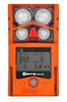 Industrial Scientific Ventis Pro Series, CH4 (0-5%), CO, O2, Li-ion Ext Range, Desktop Charger, Black, MSHA, English