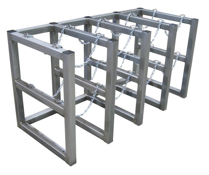 Justrite GCYL BARRICADE RACK,4X2,10ANCR