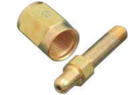 CGA-346 AIR NUT, .830"-14 NGO, HAND TIGHT, PLASTIC GRIP, RH FEMALE, BRASS