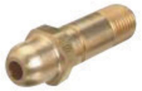 CGA-540 OXYGEN NIPPLE WITH REVERSE FLOW CHECK VALVE, 1/4" NPT, 2" LONG, BRASS
