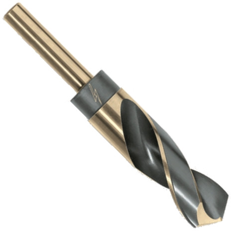 ThunderBit Drills 1/2" Reduced Shank 3-Flats HSS Black & Bronze Oxide 45/64