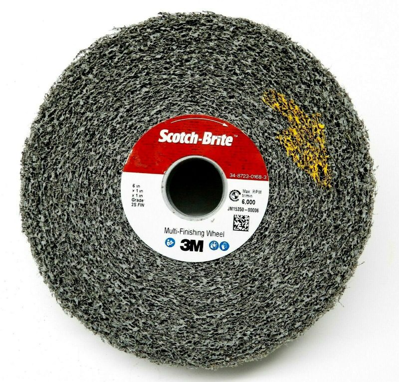 Scotch-Brite™ Multi-Finishing Wheel, MU-WL, 2S CRS, 6 in x 3 in x 1 in (15.24 cm x 7.62 cm x 2.54 cm), 1 per case