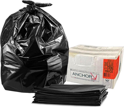 ANCHOR GARBAGE BAGS BLACK 35 X 47 X-STRONG C