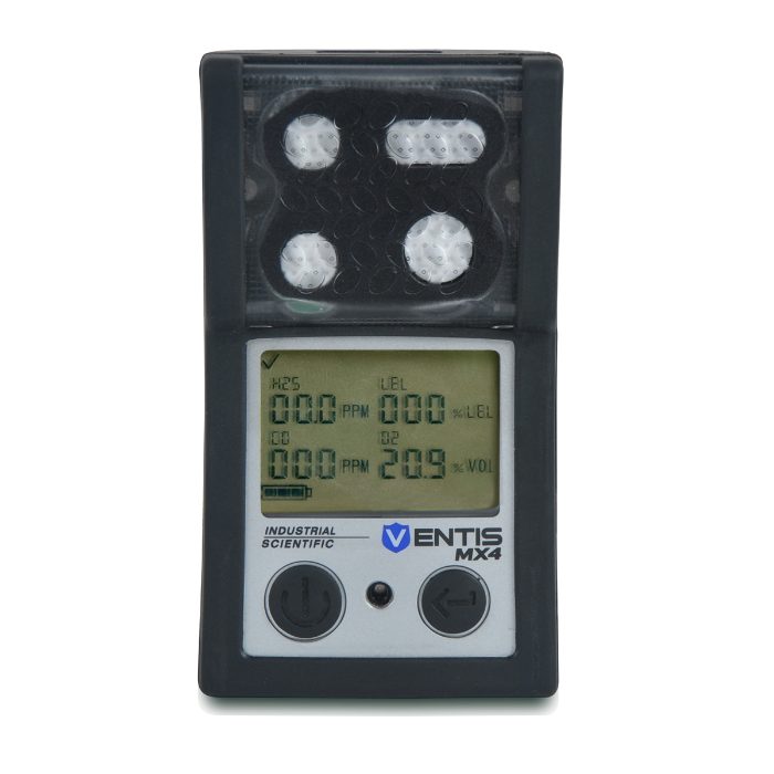 Ventis MX4, LEL (CH4), CO, O2, Alkaline, No Charger, Without Pump, Black, UL/CSA, English