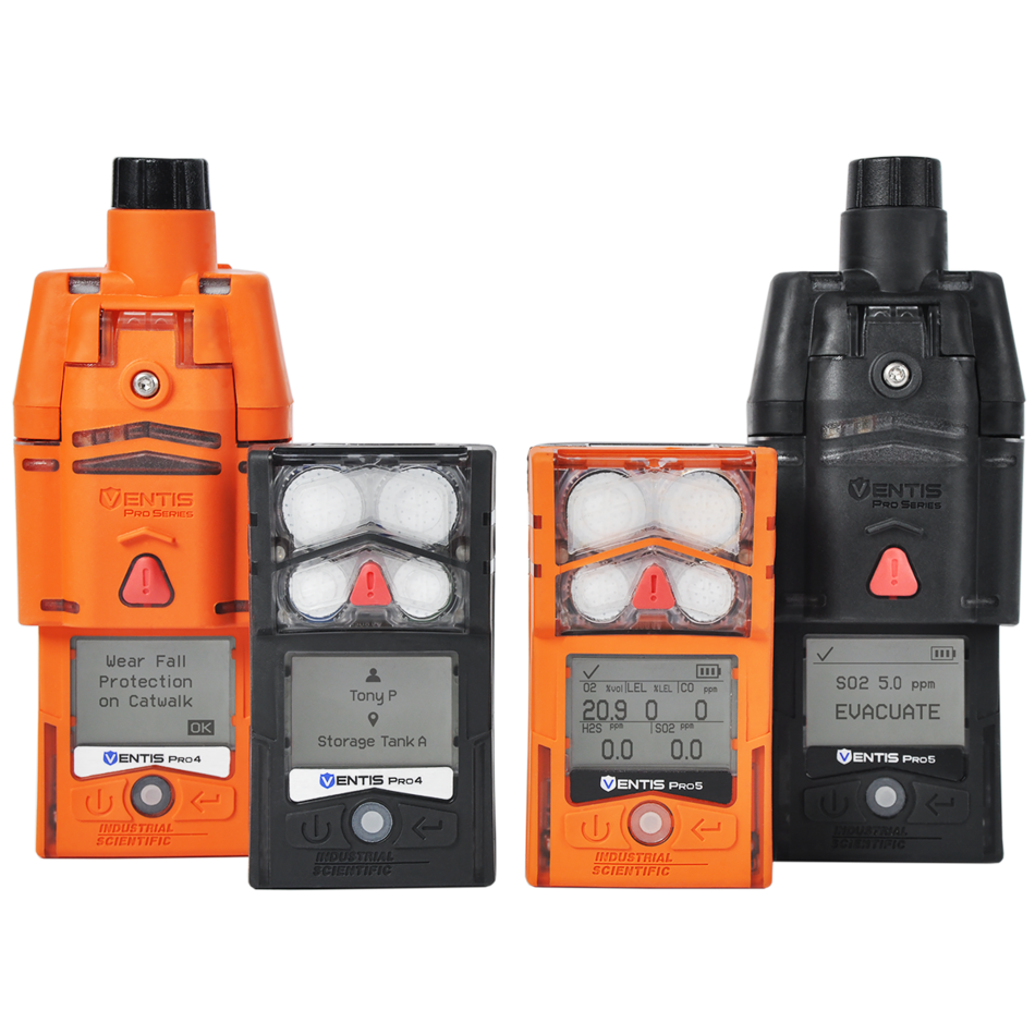 Ventis Pro5 Personal Gas Monitor, LEL (Pentane), NH3, Cl2, O2, Li-ion Extended Run Time Battery, Desktop Charger, No Pump, Black