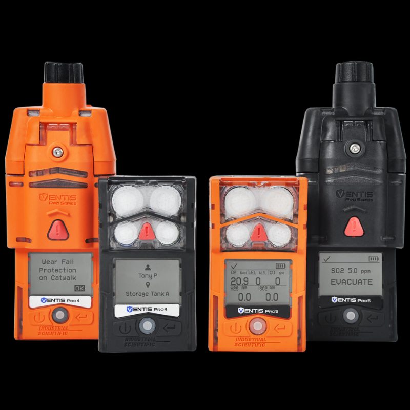 Ventis Pro5 Personal Gas Monitor, LEL (Methane), SO2, CO/H2S, Li-ion Extended Run Time Battery, Desktop Charger, Pump, Orange, U