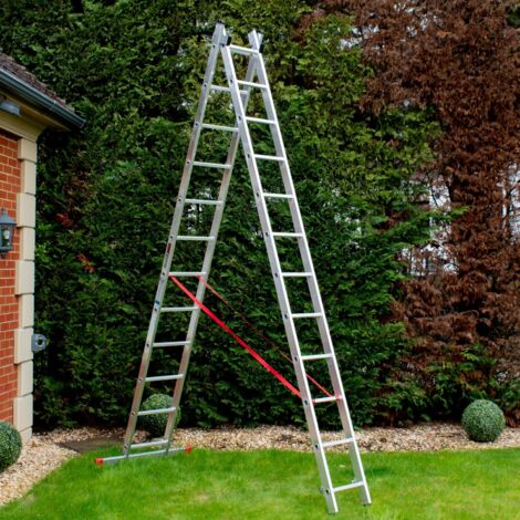 EGA Master ALUMINIUM 2 SECTION COMBINATION LADDER 2 X 12 RUNGS