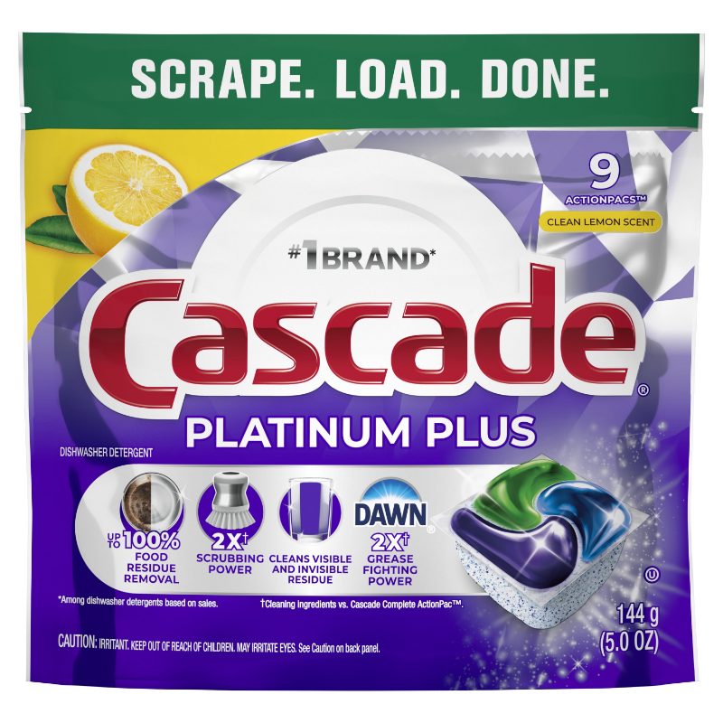 Cascade Platinum Plus Dishwasher Pods, Dishwasher Detergent, Dish Detergent Soap, Fresh, 51 Count