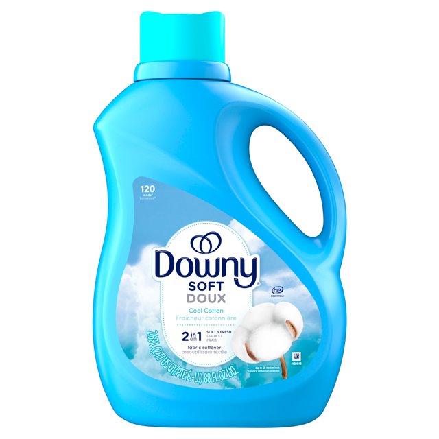 Downy Soft, 2 in 1 Soft and Fresh Liquid Fabric Softener, Cool Cotton, 1.31 L, 60 Loads, Fabric Conditioner Liquid provides soft