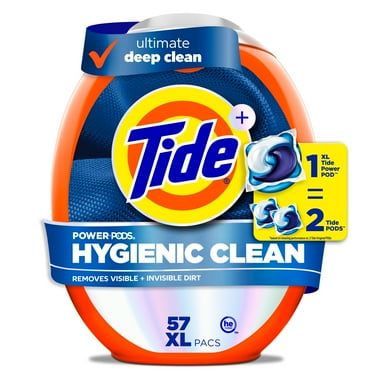 Tide PODS laundry detergent pacs, 3-in-1 Stain Remover, Odor Fighter, Color Protector, 57 Count, HE compatible, Clean Breeze Sce