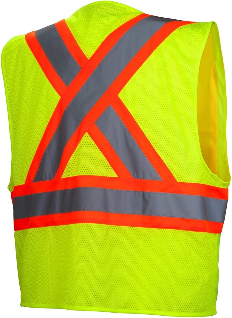 Hi-Vis Lime with Reflective Tape – Metal Snap – Size 2X Large