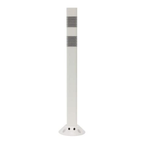 Post, Cloverleaf, Reboundable Delineator, 36" White, (1) 3" White HIP Band, Horizontal