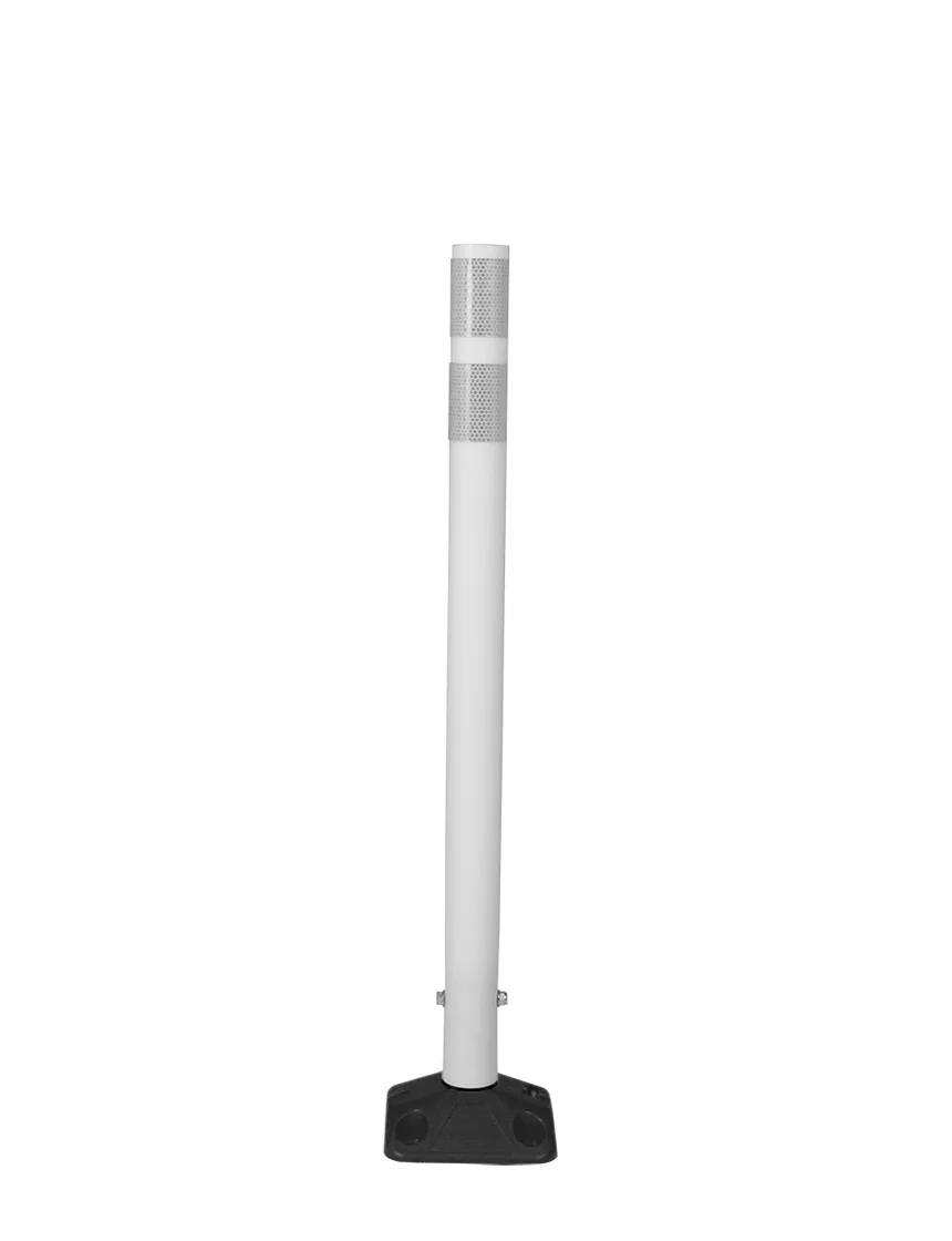 Post, Round 2.25" OD, Reboundable Delineator, 36" White, (1) 3" White HIP Band, Horizontal