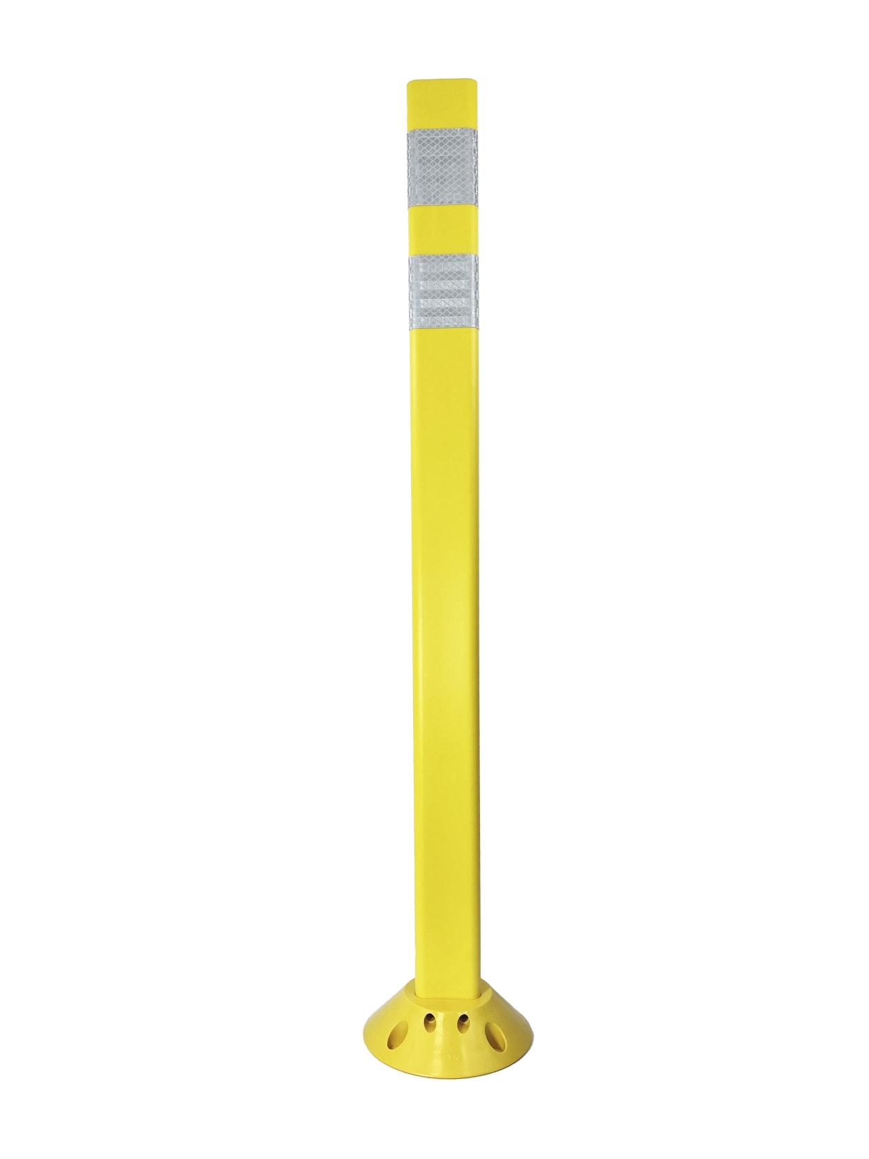 Post, Cloverleaf, Reboundable Delineator, 28" Yellow, (1) 3" x 9" Yellow HIP Sheeting, Vertical
