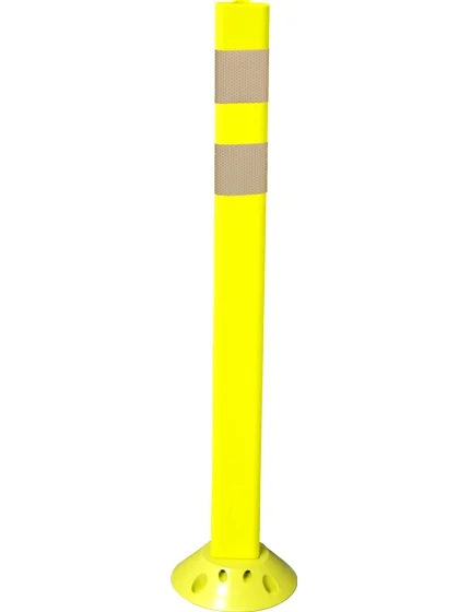 Post, Cloverleaf, Reboundable Delineator 36" Yellow, (1) 3" x 12" White HIP Sheeting, Vertical