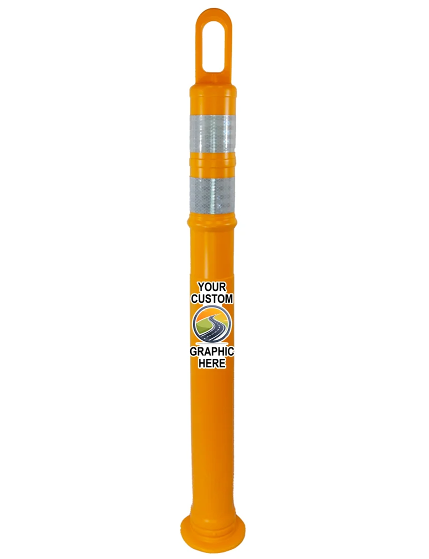 Looper Tube, 42", White (2) 3" Yellow 3M Flexible Prismatic (3311) Bands, No Base