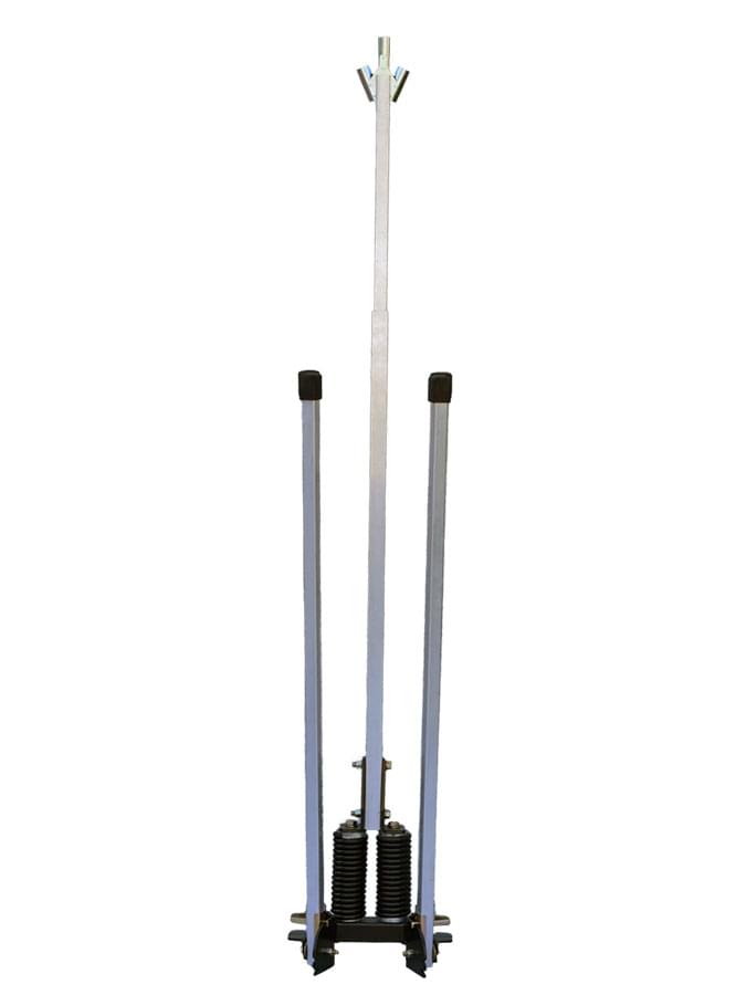 Aluminum Buster Sign Stand, Steel 3-Flag Holder w/ Aluminum Inner Mast w/ Roll-up Sign Mounting Bracket, Boxed
