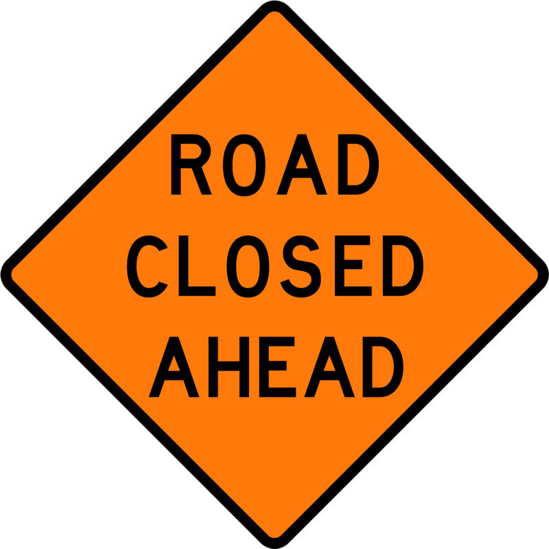 Roll Up Sign, 36x36 Mesh PP HF Material On Roadway
