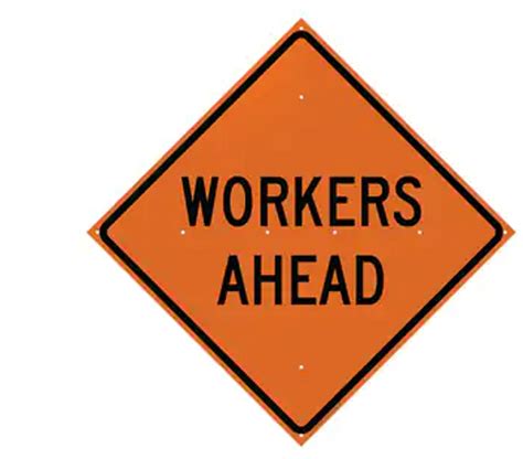 Roll Up Sign, 36x36 Non Reflective Vinyl PP HF Utility Work Ahead (W21-7) Velcro around Ahead 7x22