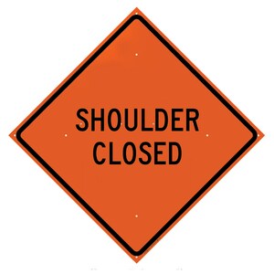 Roll Up Sign, 48x48 Non Reflective Vinyl PP HF Shoulder Work 500 ft