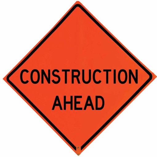 Roll Up Sign, 48x48 Non Reflective Vinyl PP HF End Detour