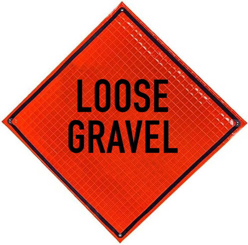 Roll Up Sign, 36x36 Reflective PP HF Loose Gravel (W8-7)