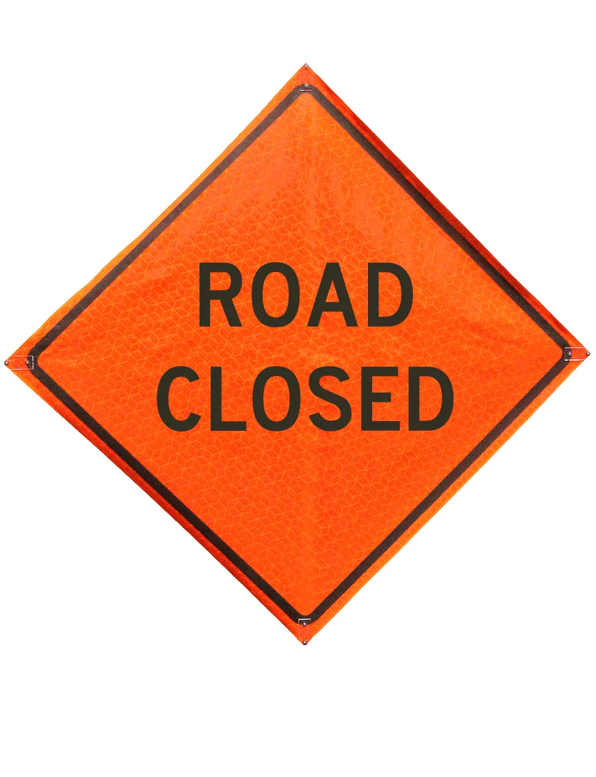 Roll Up Sign, 48x48 Reflective PP HF Street Closed